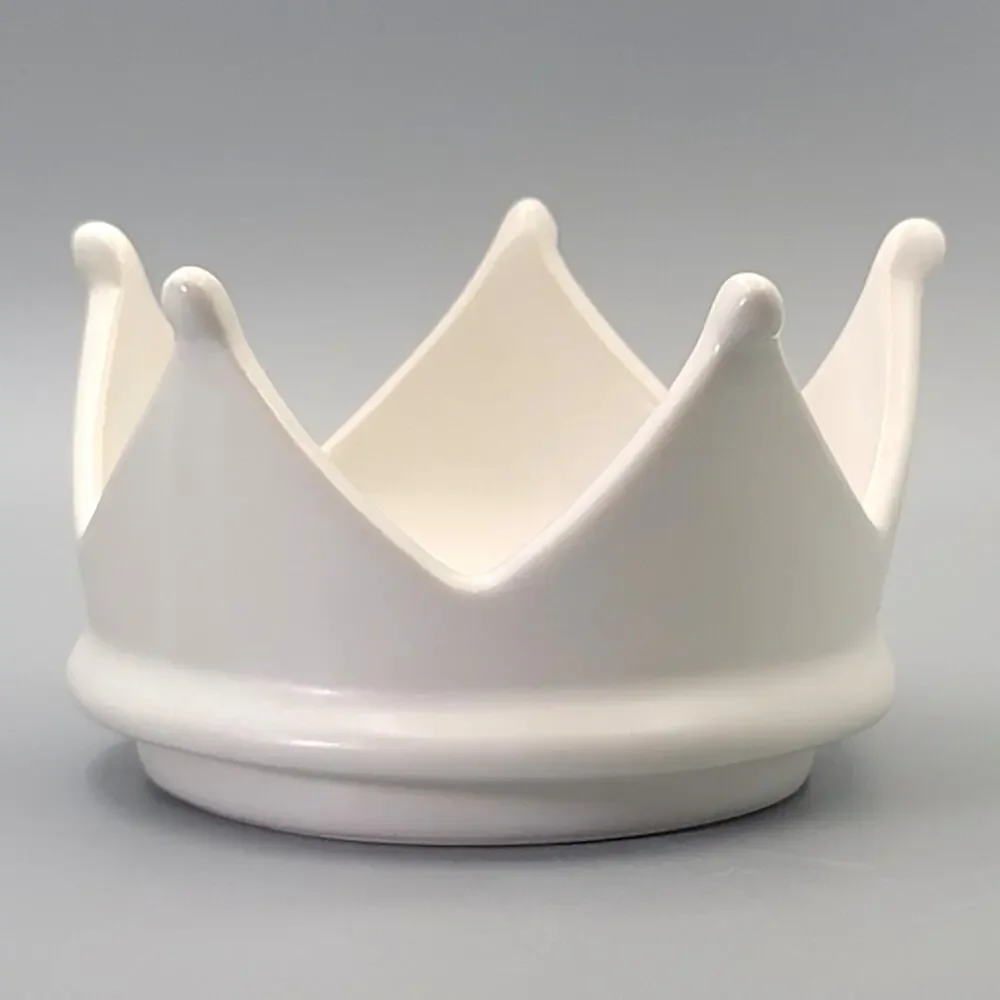 Ceramic Queen King Princess Crown Jewelry Ring Coin Holder Trinket Tray Dish